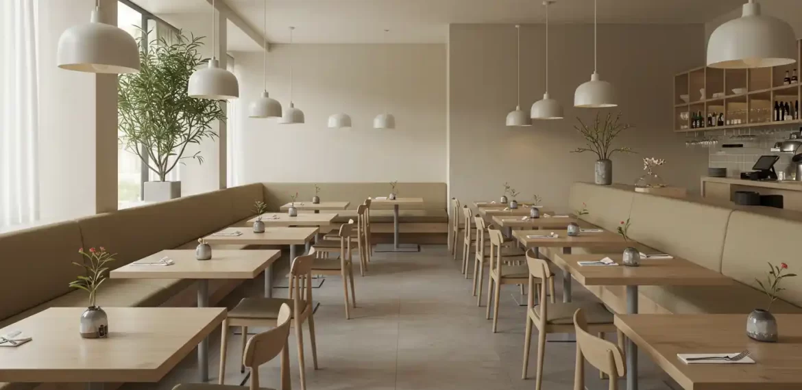 Minimalist restaurant interior design Singapore