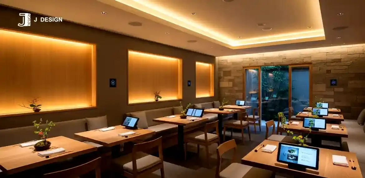 Modern restaurant with technology