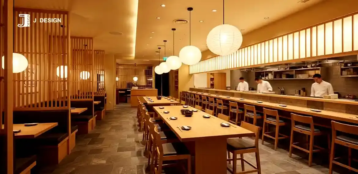 Modern Japanese restaurant layout