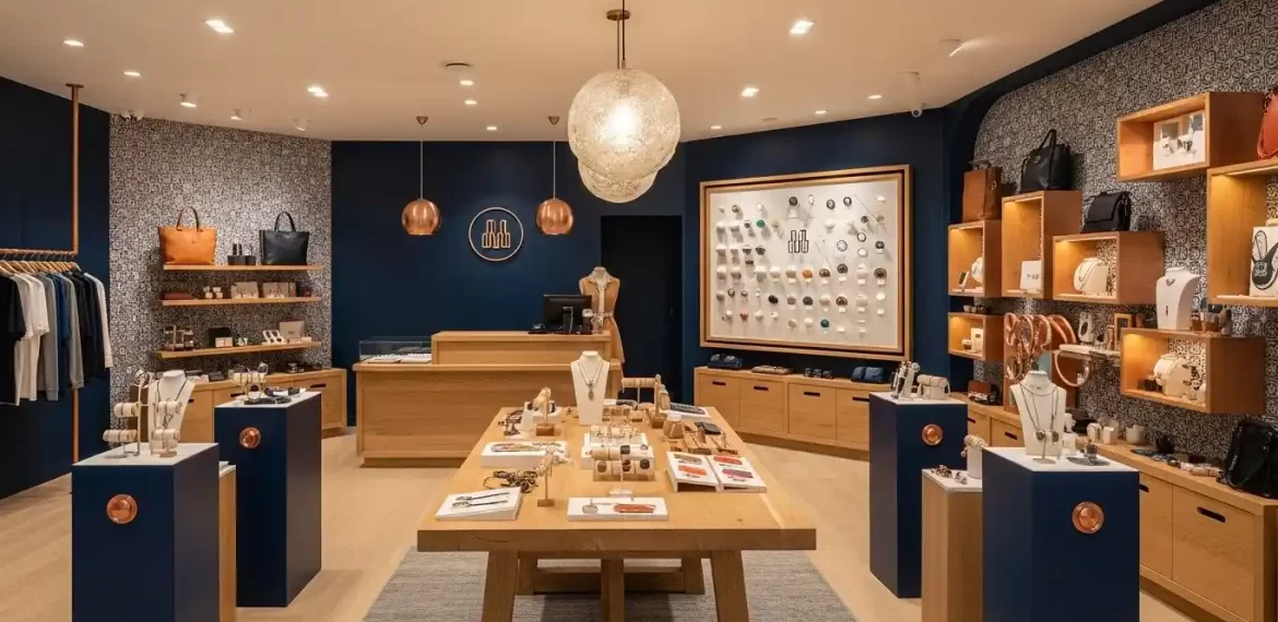 Retail store interior reflecting brand identity and storytelling through décor and colours